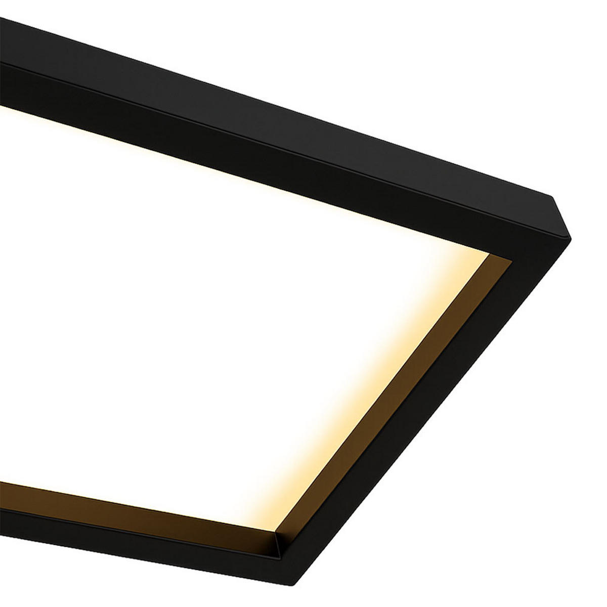 LED DECKENPANEL Backlight Schwarz eckig - Schwarz, Kunststoff (58.2/20.2/4.1cm) - Briloner
