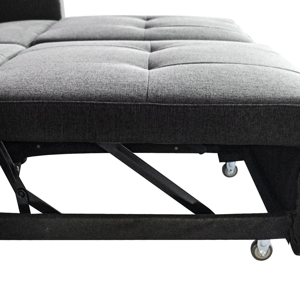 SCHLAFSOFA aus Baumwoll-Leinen 142x85x83 cm Grau mit USB-Anschlüssen, Seitentaschen und verstellbarer Rückenlehne - Grau, Textil (142/83/85cm) - Modfu