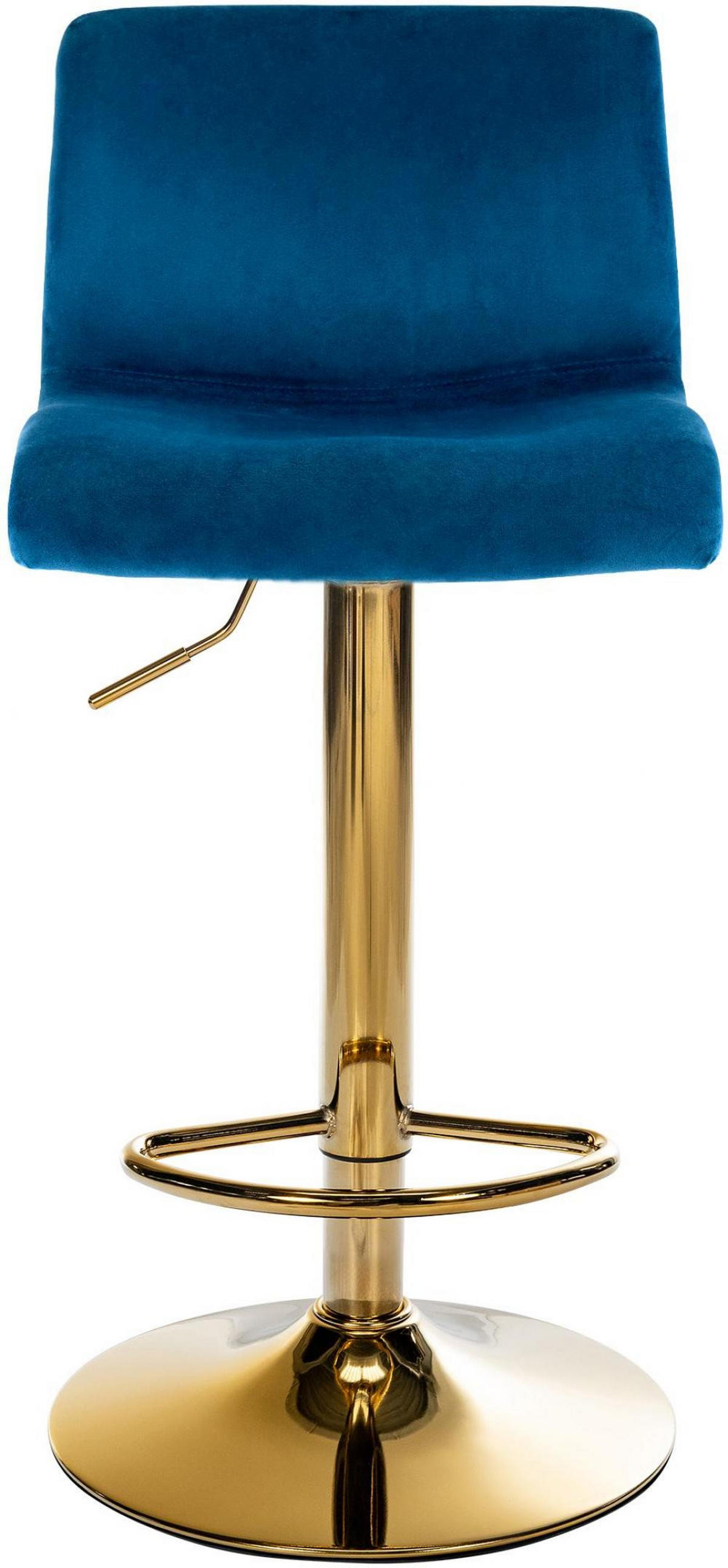 BARHOCKER Samt Blau - Blau, Textil (39/83/36cm) - CLP