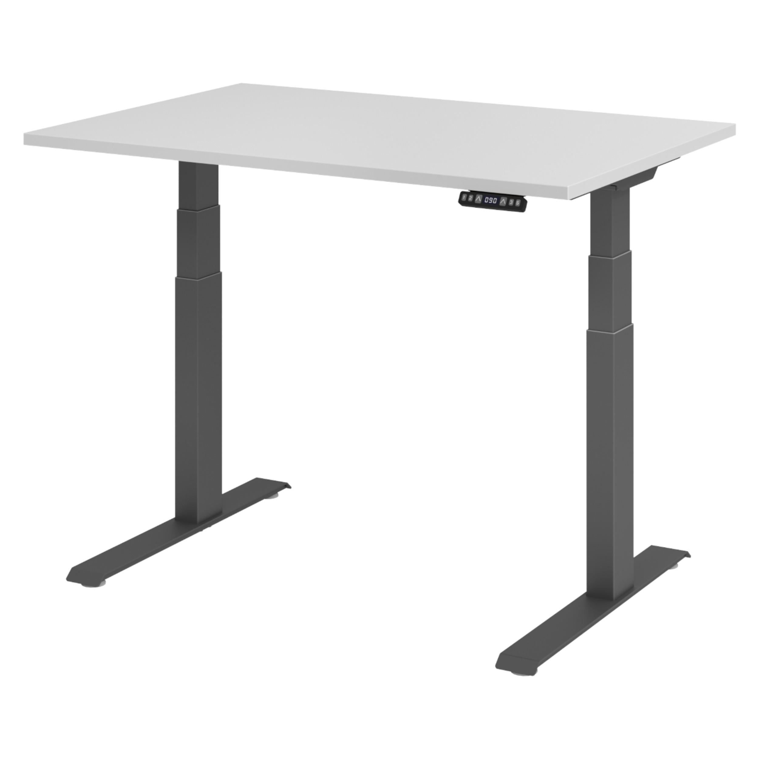 SCHREIBTISCH elektrisch XDKB 80/120/74 cm in Grau/Graphitfarben - Graphitfarben/Grau, Holzwerkstoff (80/120/74cm) - bümö