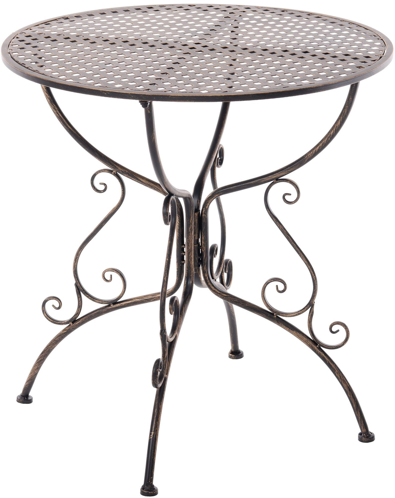 GARTENBEISTELLTISCH rund Ø70 cm Metall Bronze - Bronzefarben, Metall (70/70/74cm) - CLP