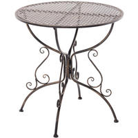 GARTENBEISTELLTISCH rund Ø70 cm Metall Bronze - Bronzefarben, Metall (70/70/74cm) - CLP