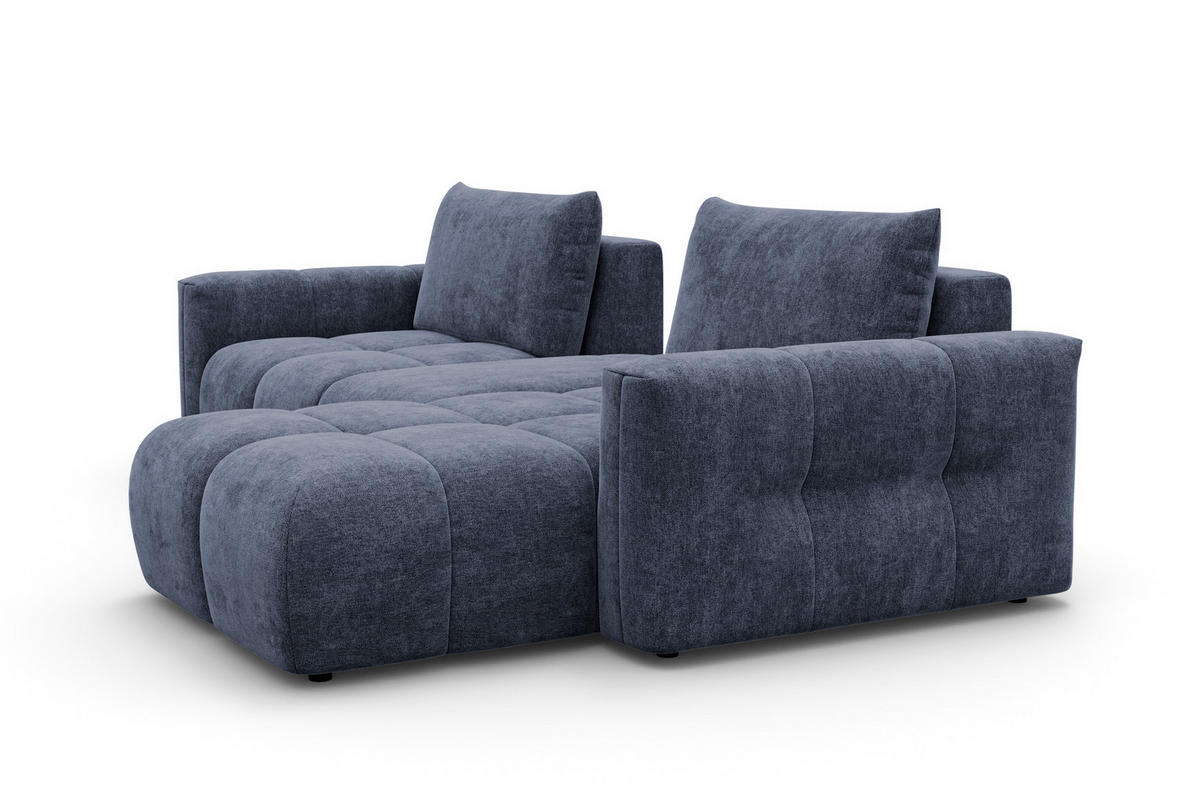 ECKSOFA VERONA 4-Sitzer RECHTS, Marineblau - Blau/Schwarz, Holz/Textil (282/173cm) - Courtois Laville
