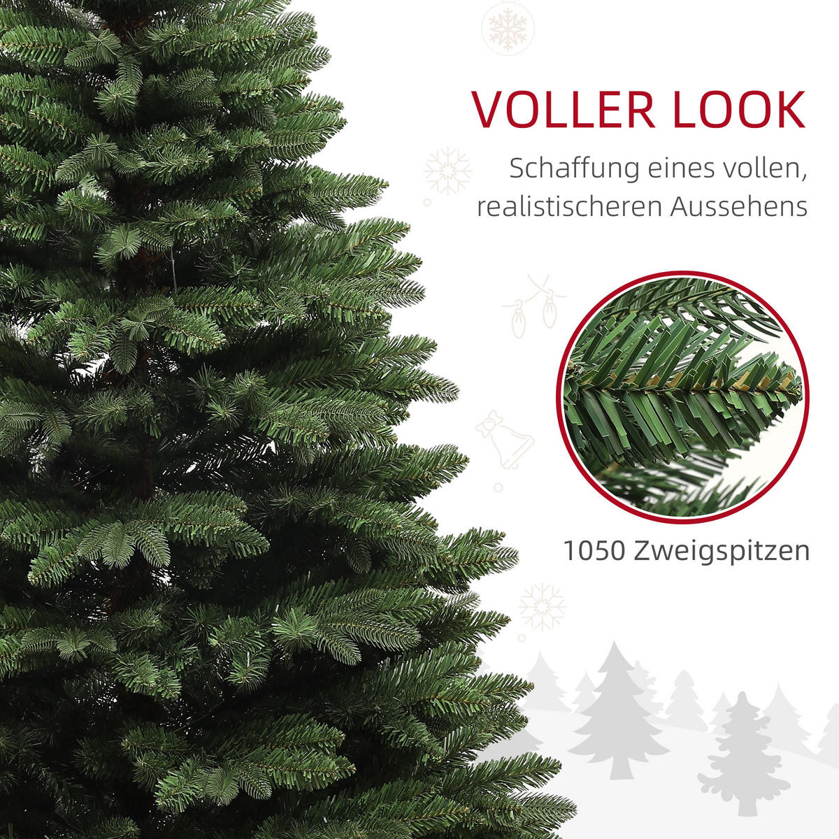 WEIHNACHTSBAUM DE-41540 180 cm, flammhemmend, Metallbasis Grün - Grün, Kunststoff (180cm) - ComfortXL
