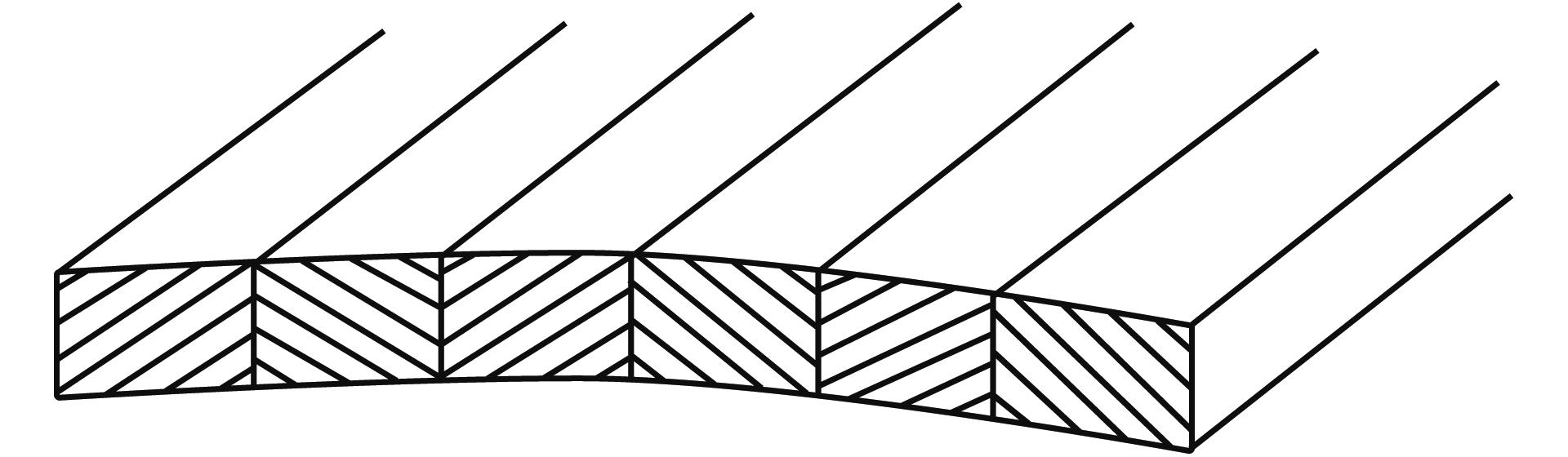 Erhöhtes, gequelltes Holz