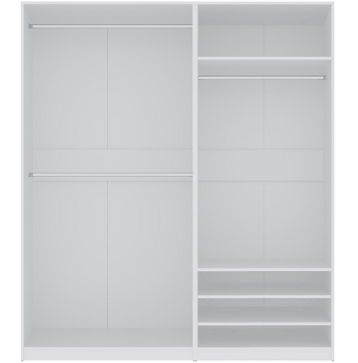 OFFENER-GARDEROBENSCHRANK TRES 03 Weiß 80/206/51 cm - Weiß, Holzwerkstoff (80/206/51cm) - Marmex Möbel
