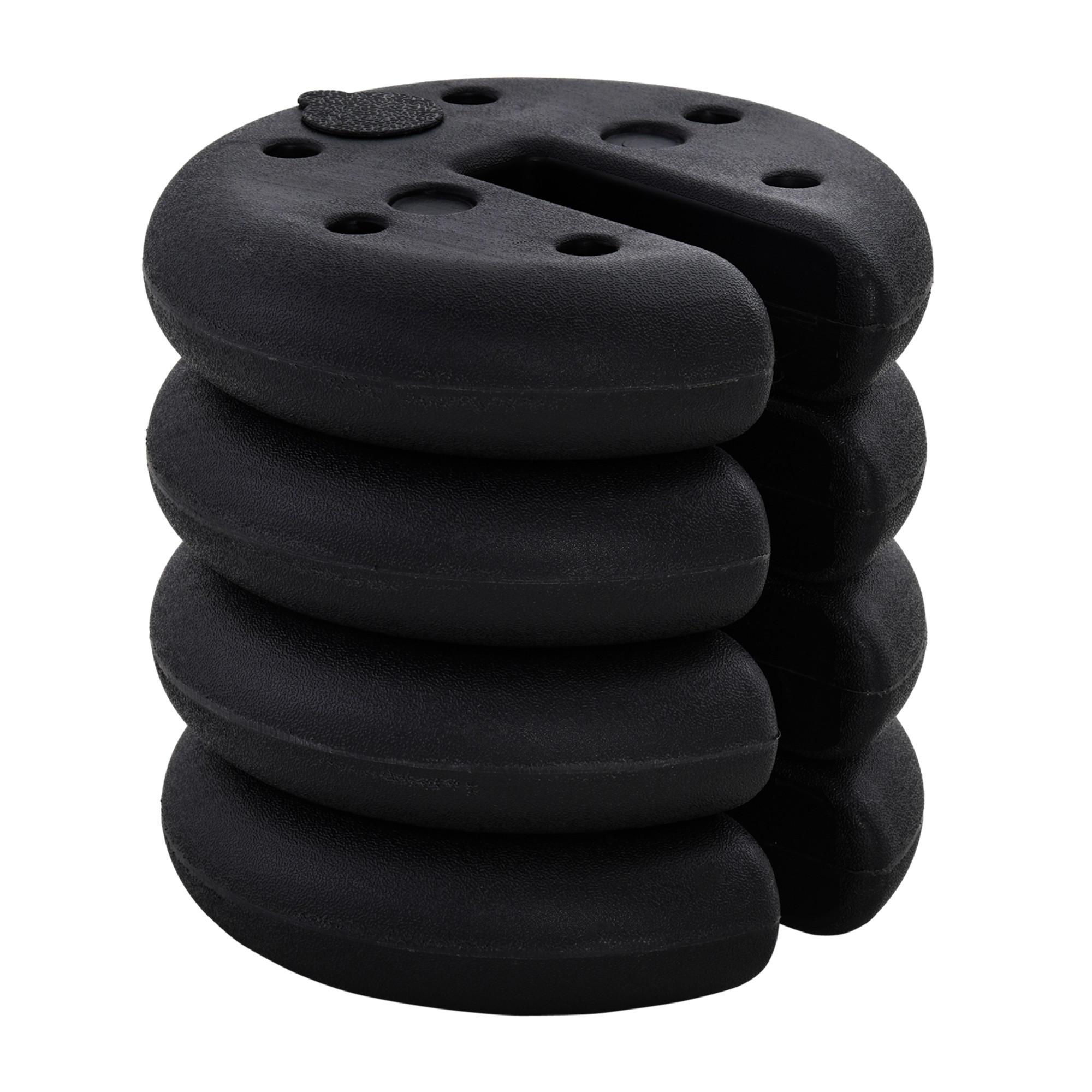 STANDFUSS Gewicht Partyzelt Pavillongewicht befüllbar bis 5 kg HDPE-Kunststoff Schwarz Ø25 x 6 cm - Schwarz, Kunststoff (25/25cm) - Outsunny