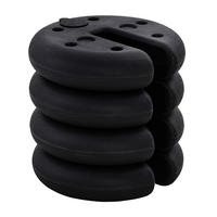 STANDFUSS Gewicht Partyzelt Pavillongewicht befüllbar bis 5 kg HDPE-Kunststoff Schwarz Ø25 x 6 cm - Schwarz, Kunststoff (25/25cm) - Outsunny