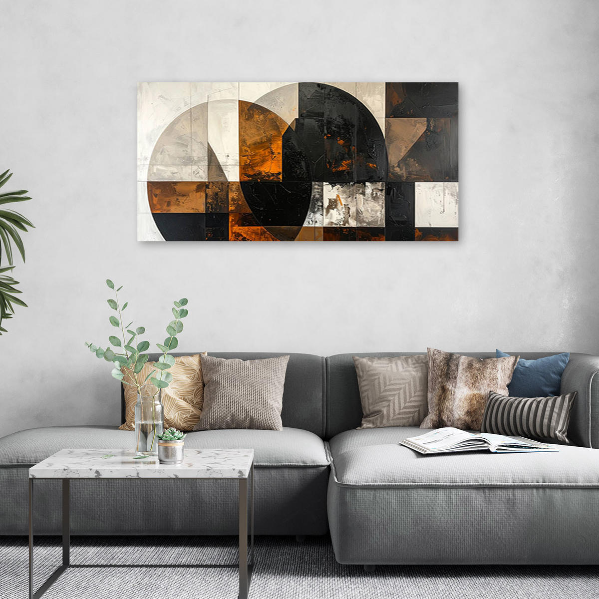 LEINWANDBILD 3D und geometrisch 120x60cm - Braun, Textil (120/60cm) - Feeby