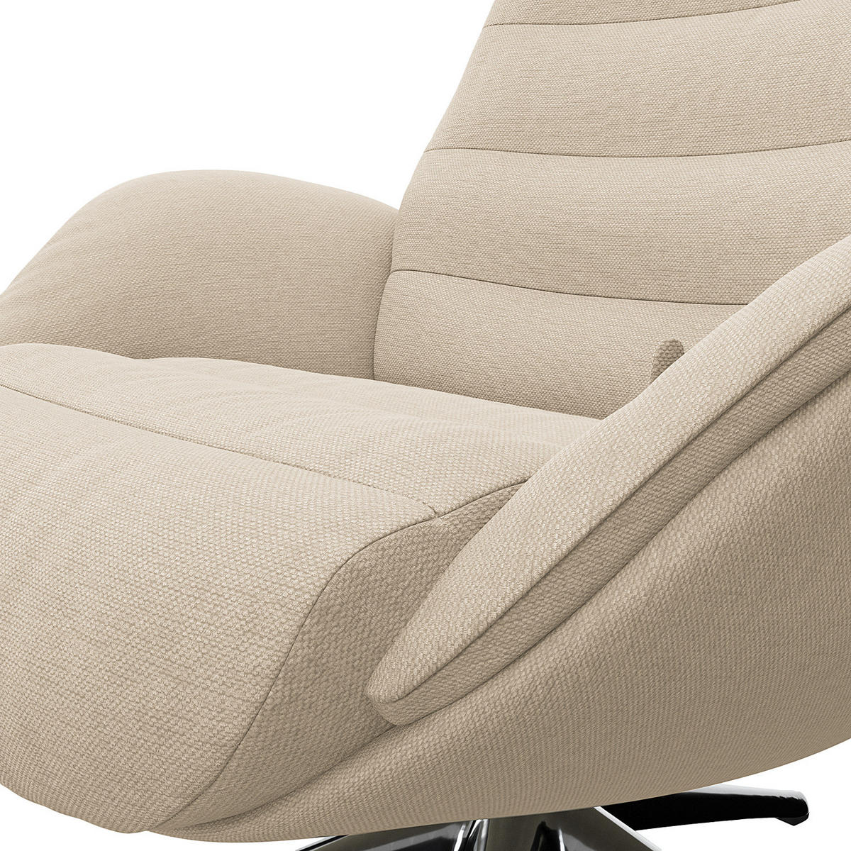 RELAXSESSEL - Chromfarben/Beige, Textil/Metall (90/107/90cm) - home24