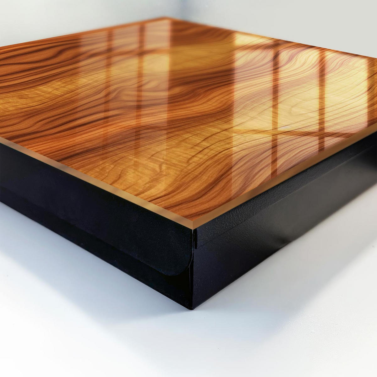 SCHLÜSSELBOX Schwarz 30x30 cm- Türöffnung nach rechts - Holzwellen - Braun, Metall (30/30/5cm) - TULUP