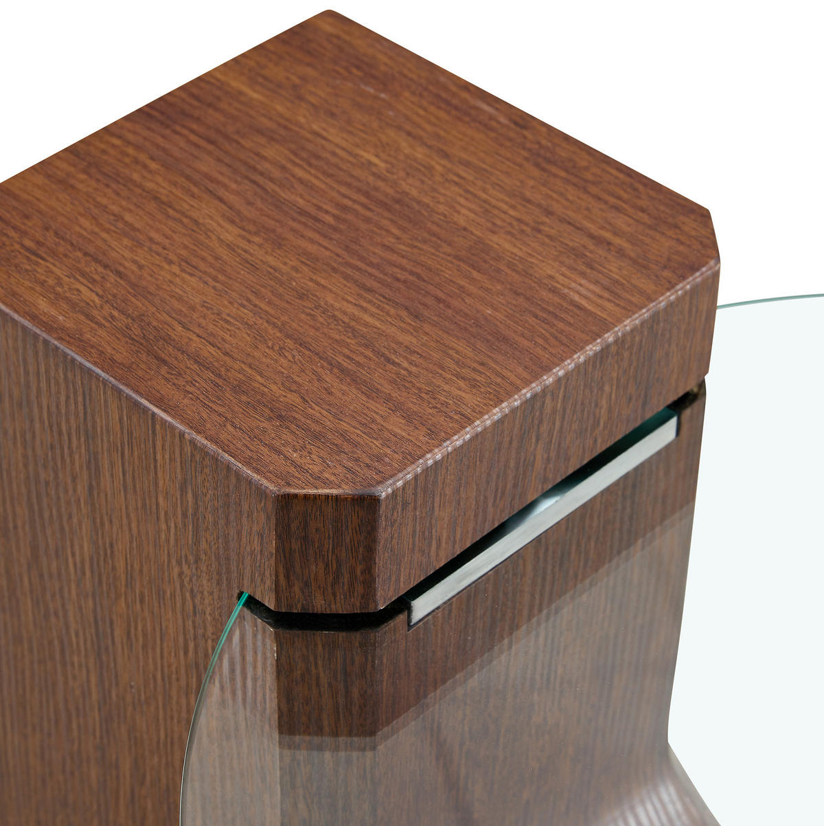 COUCHTISCH 2er-Set rund Glas MDF in Nussbaumoptik Weiß - Weiß, Glas (61/61/30cm) - Meubliv