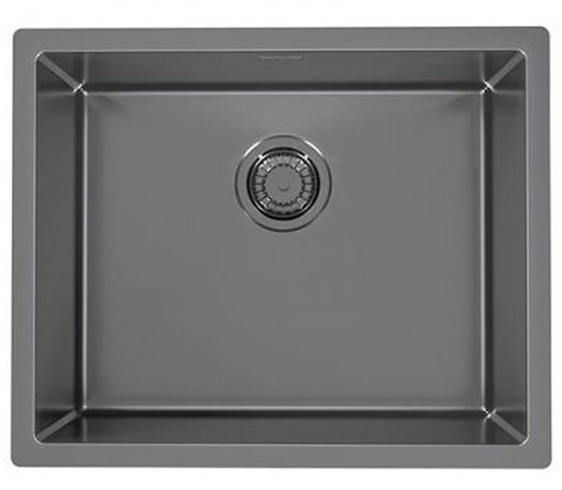 KÜCHENSPÜLE 54x44cm Einbauspüle Quadrix 50 Anthrazit Unterbauspüle Schrank ab 60 cm - Anthrazit, Metall (44/20/54cm) - Alveus