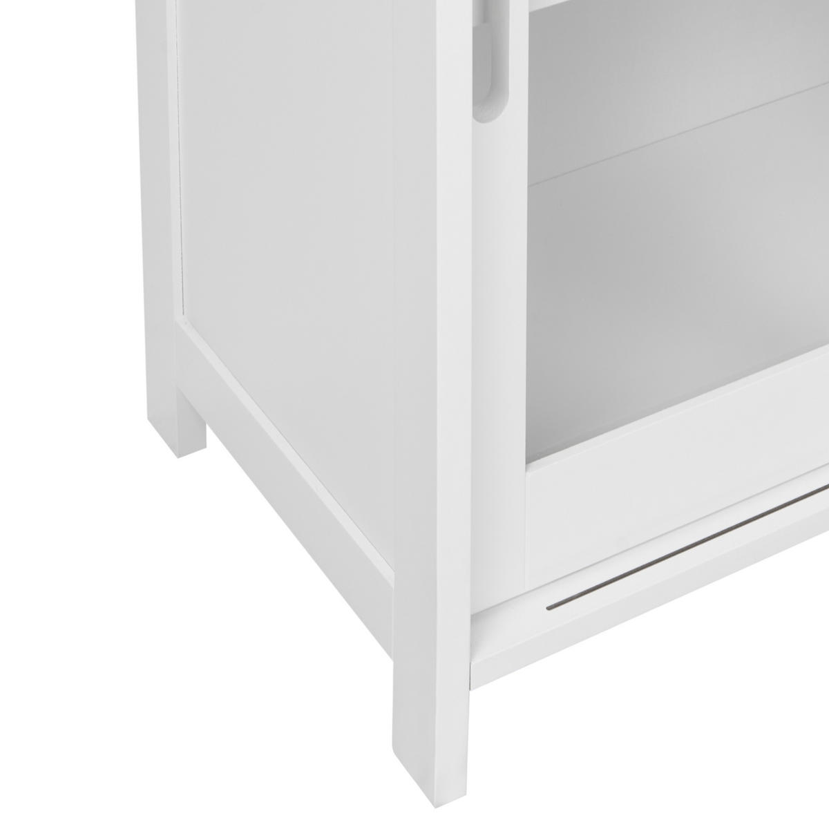 SIDEBOARD se skleněnými dveřmi 86 cm Bílý Crabtree - bílá, kompozitní dřevo (86/86/32cm) - Beliani