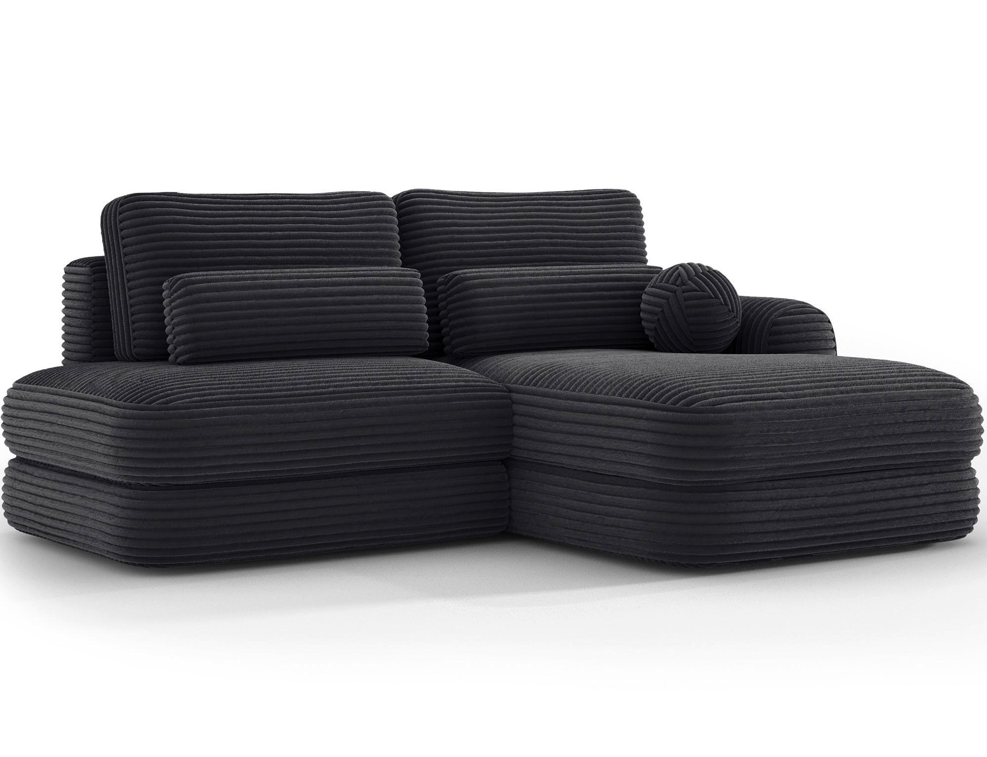 ECKSOFA RIPELI L-Form mit Schlaffunktion & Bettkasten – Modernes 3-Sitzer Sofa, Wellenfederung, 217 × 175 cm - Schwarz, Kunststoff (175/217cm) - Wohnideebilder