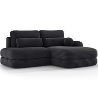 ECKSOFA RIPELI L-Form mit Schlaffunktion & Bettkasten – Modernes 3-Sitzer Sofa, Wellenfederung, 217 × 175 cm - Schwarz, Kunststoff (175/217cm) - Wohnideebilder