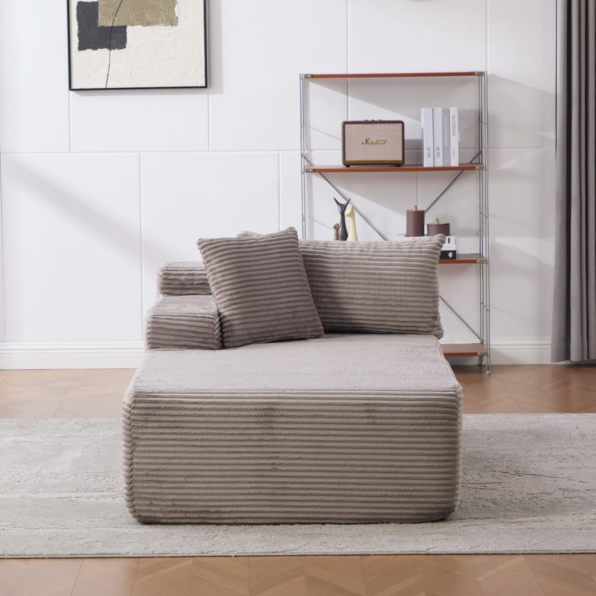SOFAELEMENT 174/100/74.5 cm Grau Chenillestoff - Grau, Textil (100/74.5/174cm) - Oxeza