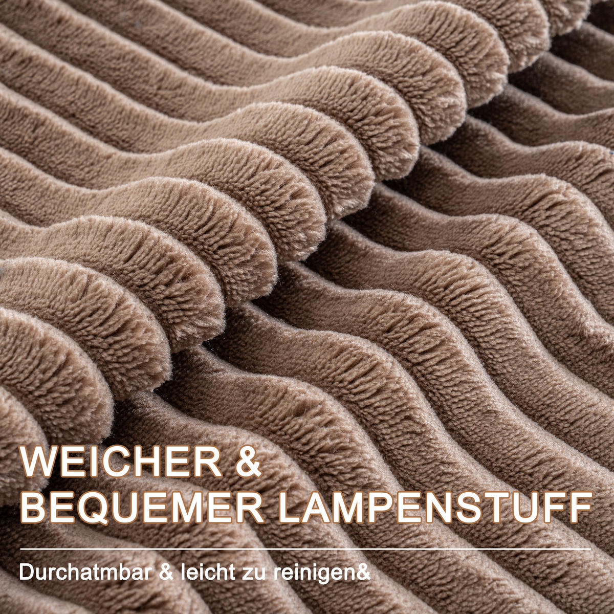 WOHNLANDSCHAFT Cord Braun mit Kissen - Braun, Textil (332/88/156cm) - WISHDOR