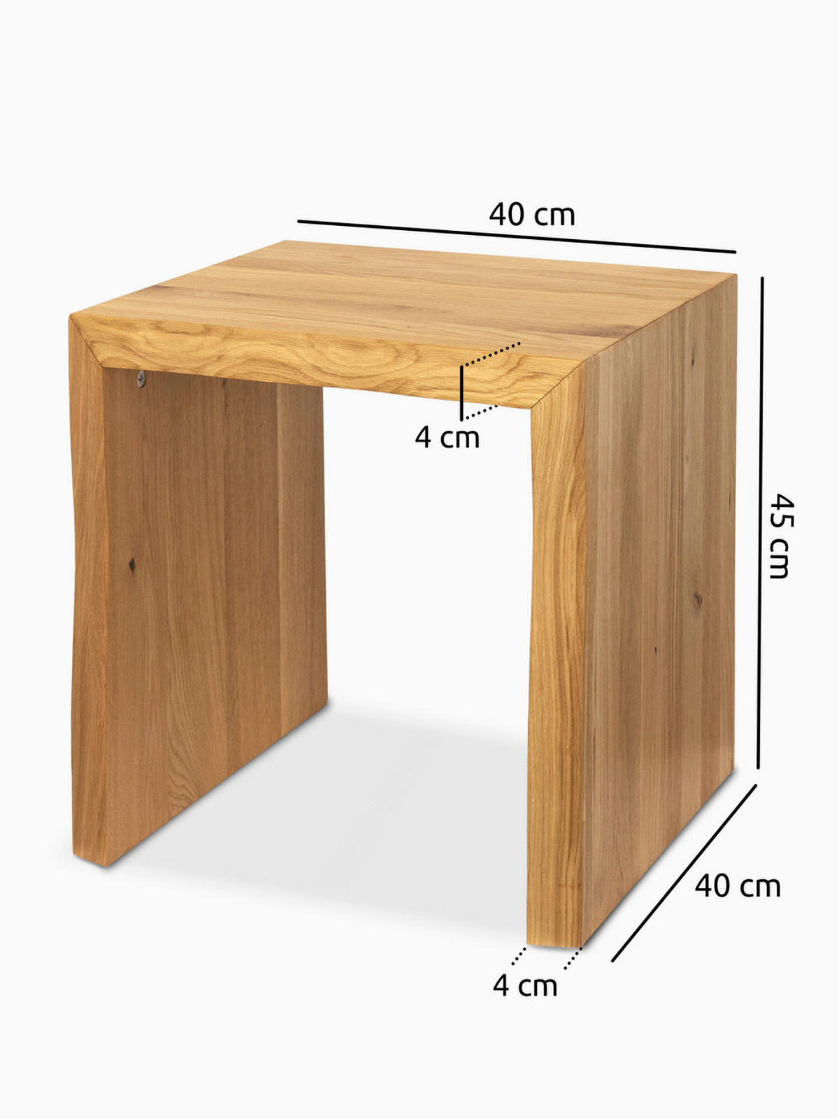 MASSIVHOLZBANK aus Eiche mit Baumkante XS - Eichefarben, Holz (40/45/40cm) - holz4home