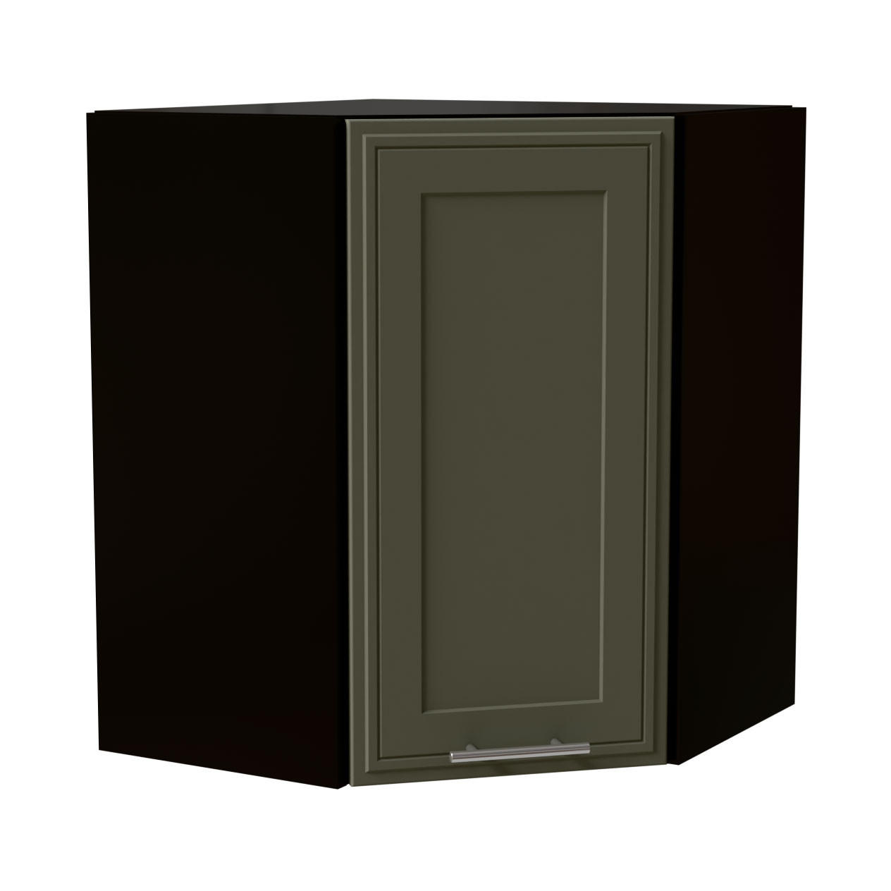 ECKHÄNGESCHRANK Salo W10/60 Reed Green Matt / Schwarz 60 / 60 / 72cm - Schwarz/Grün, Holz/Holzwerkstoff (60/72/60cm) - Feldmann-Wohnen