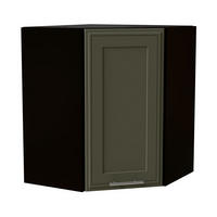 ECKHÄNGESCHRANK Salo W10/60 Reed Green Matt / Schwarz 60 / 60 / 72cm - Schwarz/Grün, Holz/Holzwerkstoff (60/72/60cm) - Feldmann-Wohnen