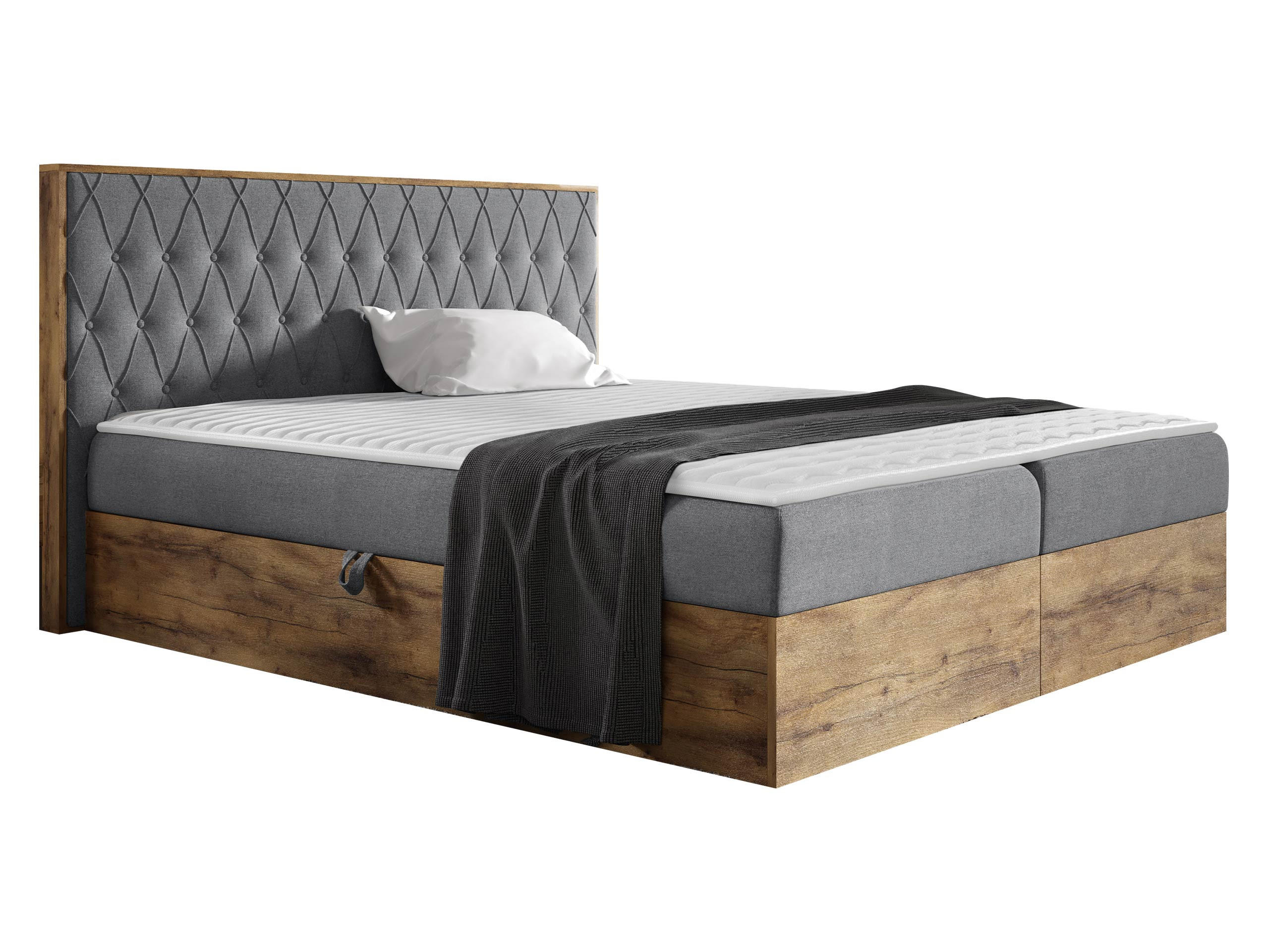 BOXBETT Wood 6 - Grau, Holz/Textil (160/200cm) - MIRJAN24