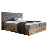BOXBETT Wood 6 - Grau, Holz/Textil (160/200cm) - MIRJAN24