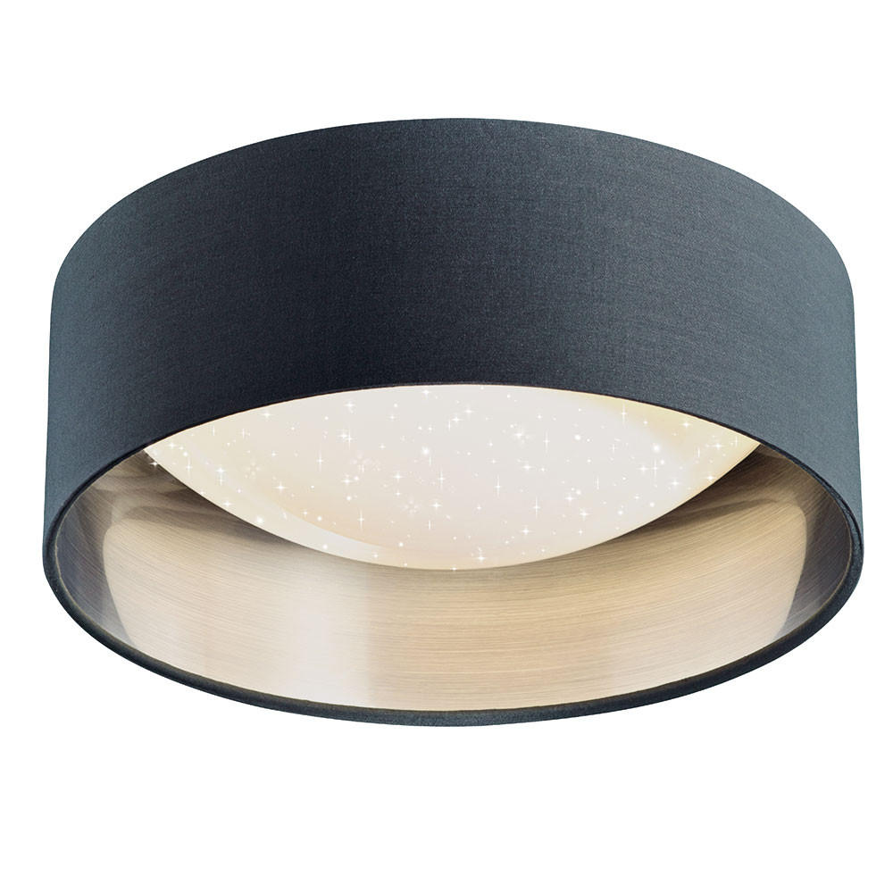 LED DECKENLEUCHTE Textil Grau Silber - Grau, Textil (32/32/11cm) - Briloner