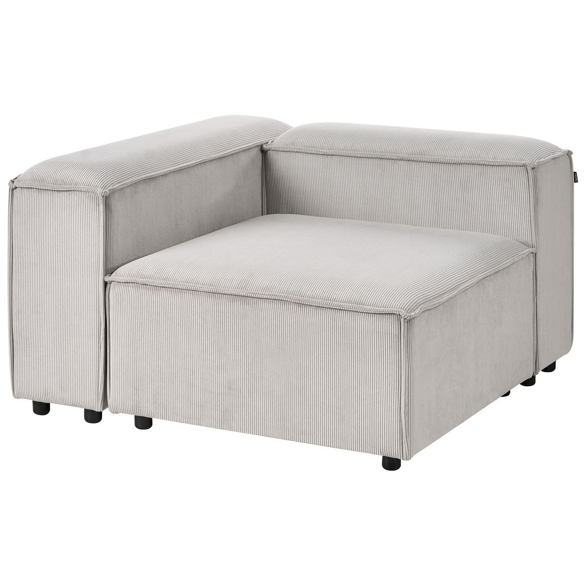 ECKMODUL Cord Taupe rechtsseitig Ardal - Taupe, Textil (120/68/120cm) - Beliani