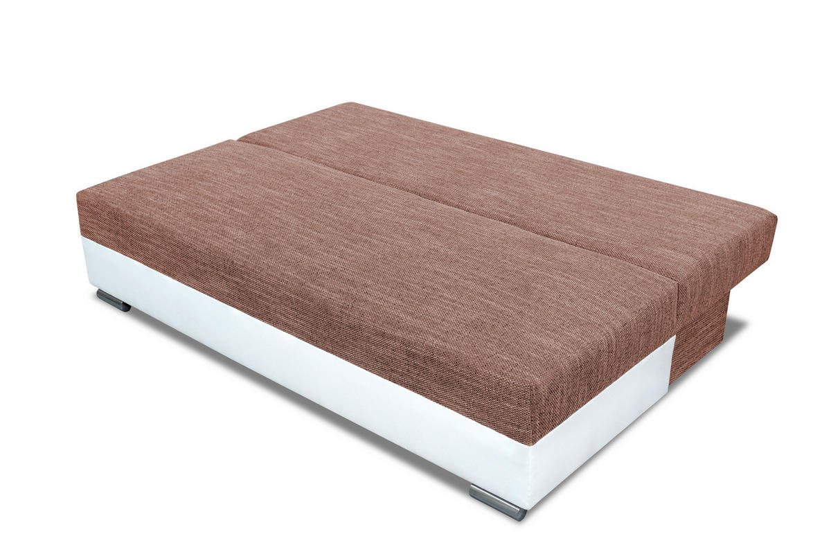 SCHLAFSOFA Atlanta - Braun + Weiß - Braun/Weiß, Holz (200/90/96cm) - Möblo