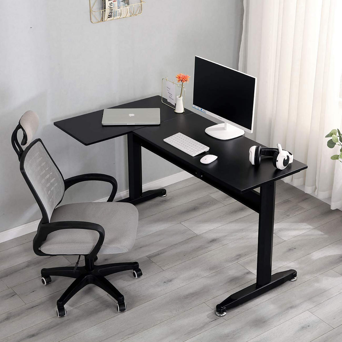 SCHREIBTISCH Schwarz 140/80/75 cm - Schwarz, Holzwerkstoff (140/80/75cm) - DMORA