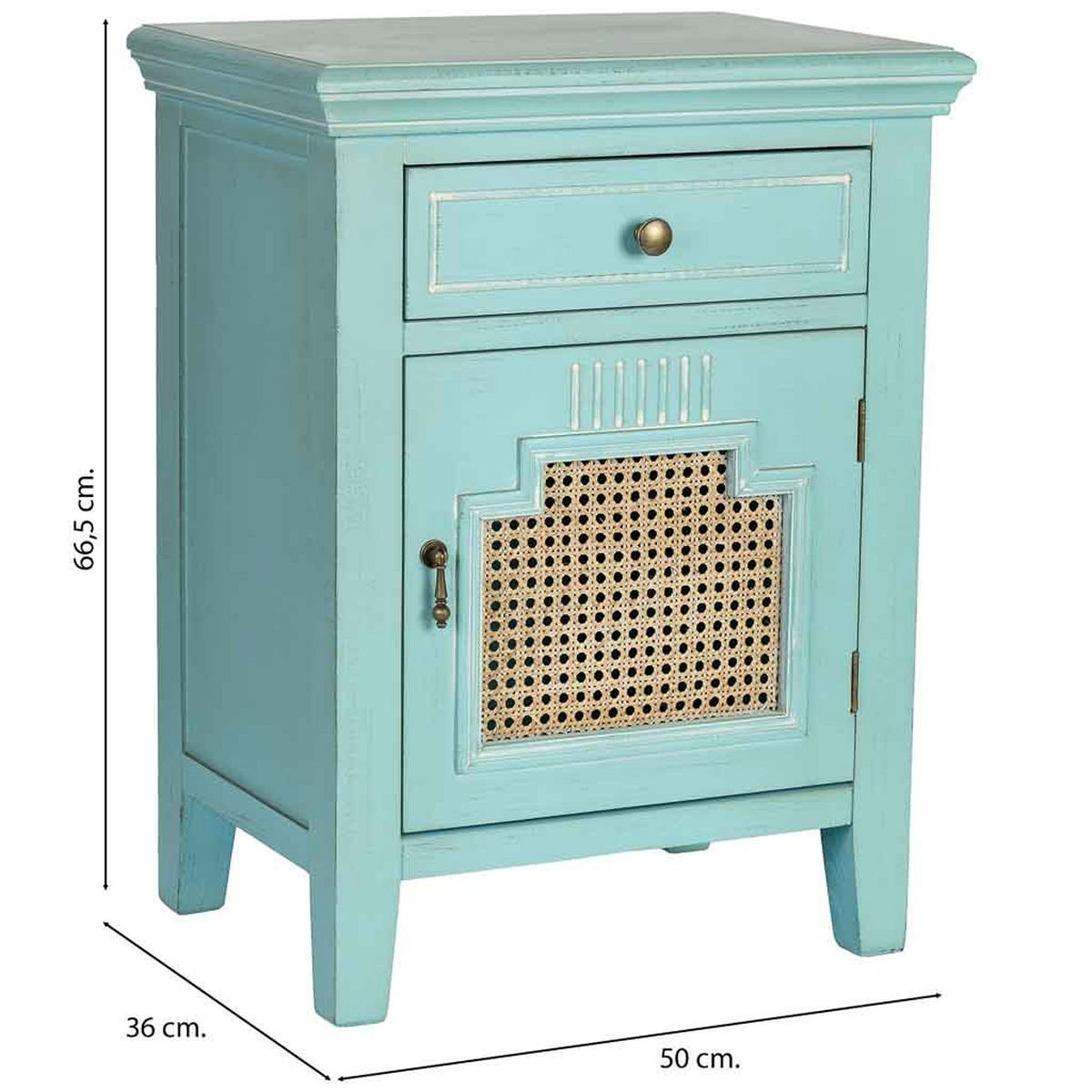 NACHTTISCH aus Holz, 50x36x67cm - Grün, Holz (50/66.5/36cm) - Wanderlust