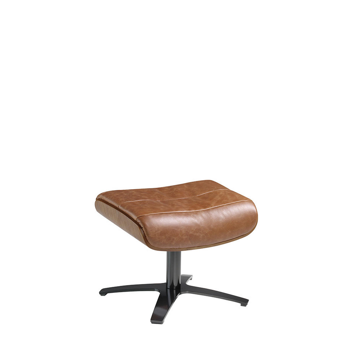 HOCKER Leder Braun , Grau 52 /42 /39 cm - Dunkelgrau/Braun, Leder (52/39/42cm) - ANGEL CERDA