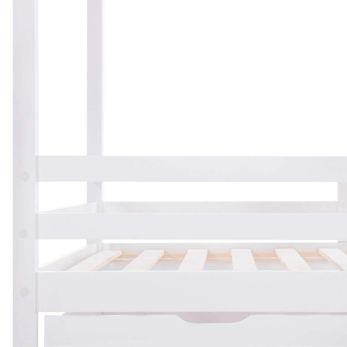 HAUSBETT 90x200 cm in Weiß Massivholz - Weiß, Holz (90/200cm) - Urban Meuble