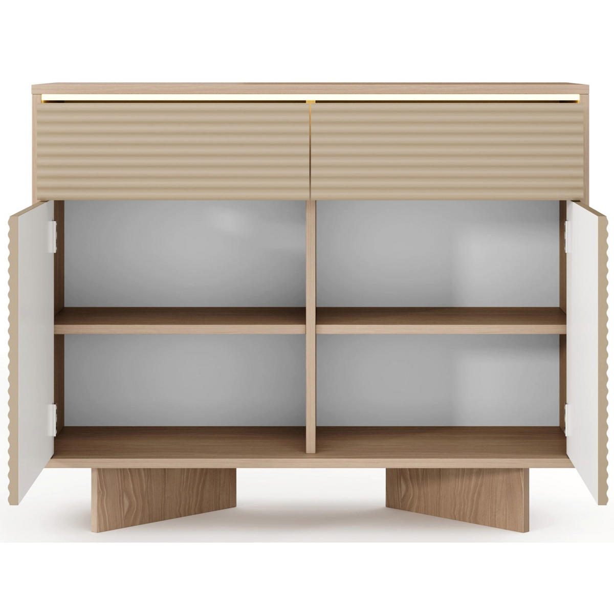 KOMODA Semi, 103 cm - kapučínová/béžová, kompozitní dřevo (103.9/84.4/40cm) - Selsey