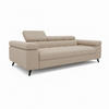 SCHLAFSOFA FJORD, 2-sitzer, verstellbarer Kopfstütze, beige - Beige, Textil (260/90/97cm) - KS Home Concept