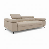 SCHLAFSOFA FJORD, 2-sitzer, verstellbarer Kopfstütze, beige - Beige, Textil (260/90/97cm) - KS Home Concept