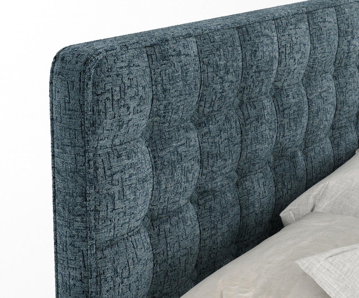 BOXSPRINGBETT Velouria Blau 200/200 cm - Blau/Schwarz, Holz/Holzwerkstoff (200/200cm) - Maison de Reve