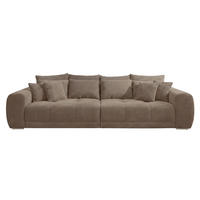 BIG-SOFA Federkern B306/T134/H86 cm, Liegefläche 120x240 cm, Cord Braun Taupe / 15174 - Chromfarben/Braun, Textil/Metall (306/86/134cm) - luma-home