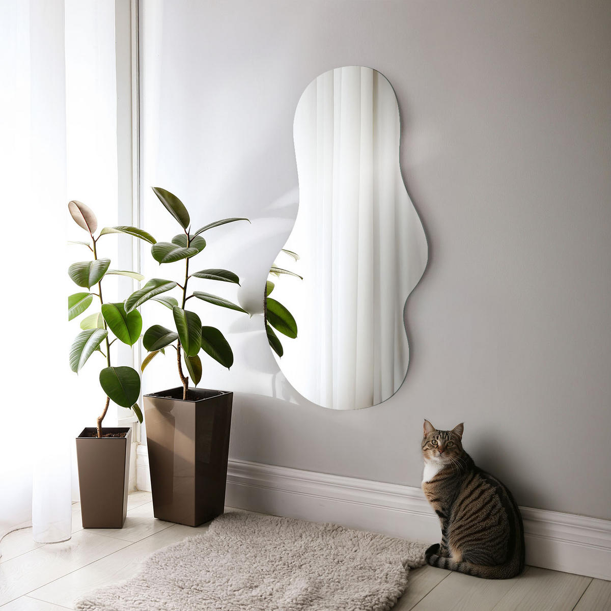 SPIEGEL 40x80 cm asymmetrisch - Transparent, Glas (40/80/0.4cm) - TULUP