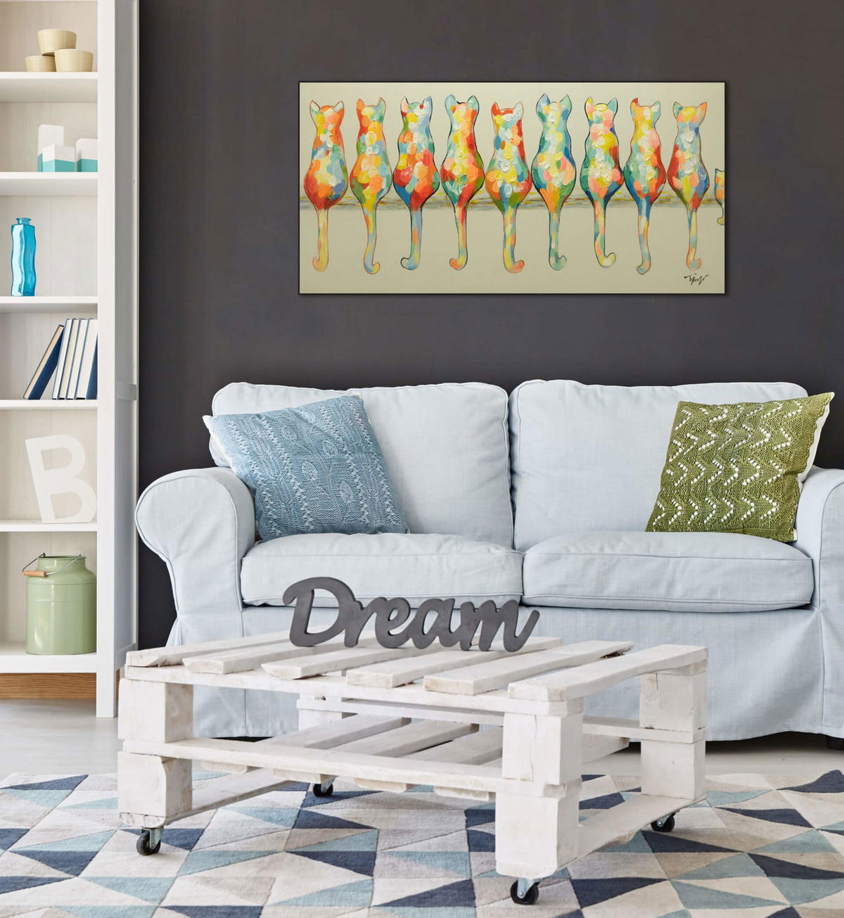 ACRYLBILD HANDGEMALT 120/60 cm - Multicolor, Holz/Textil (120/60cm) - KUNSTLOFT