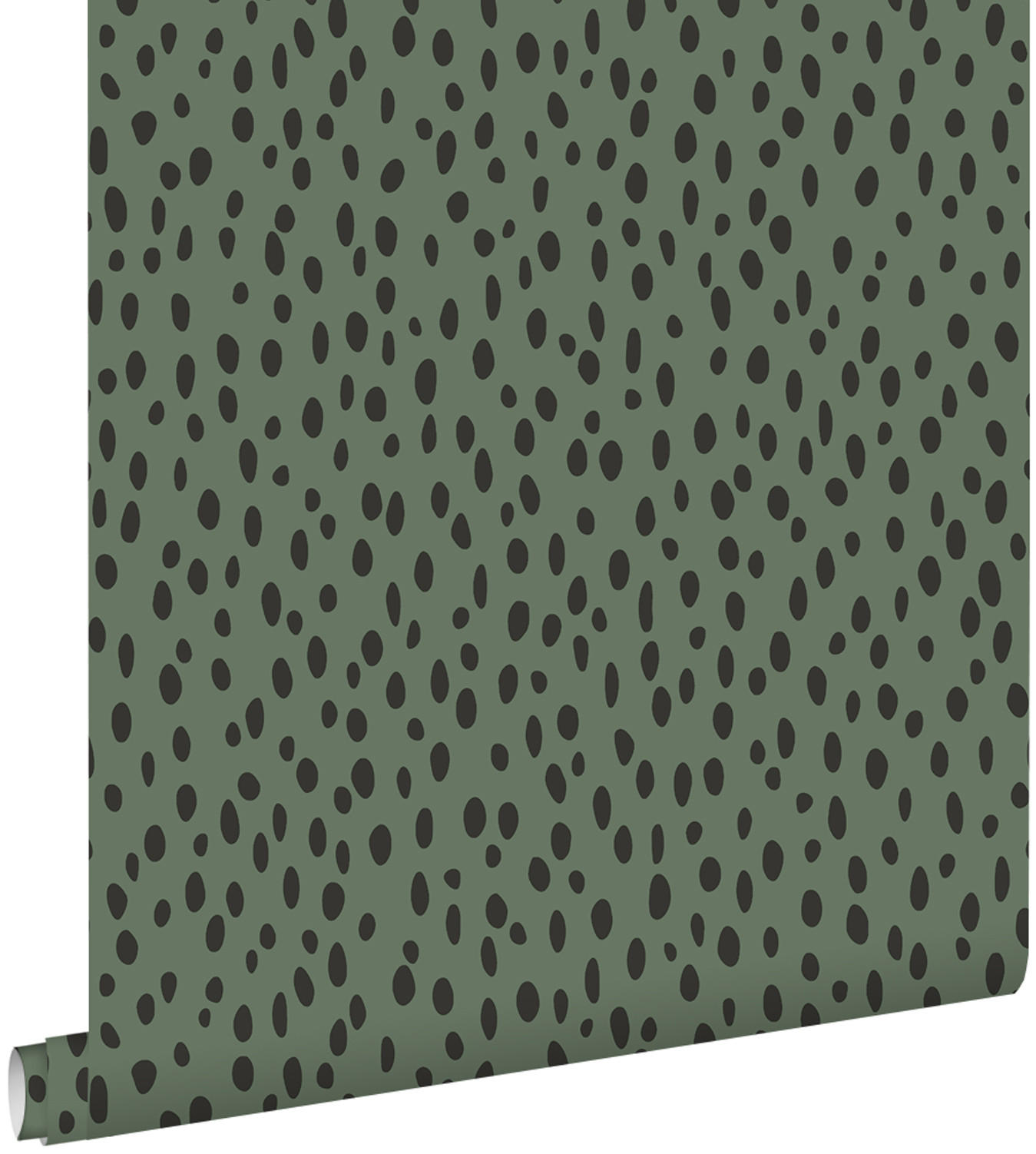 TAPETE Punkte 53 cm x 10.05 m - Grün, Papier (53/0.1cm) - ESTAhome