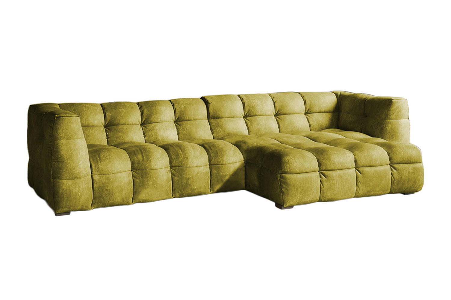 ECKSOFA RIO Grün Velvet - Schwarz/Grün, Textil (319/170cm) - KAWOLA