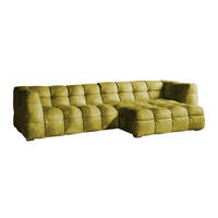 ECKSOFA RIO Grün Velvet - Schwarz/Grün, Textil (319/170cm) - KAWOLA
