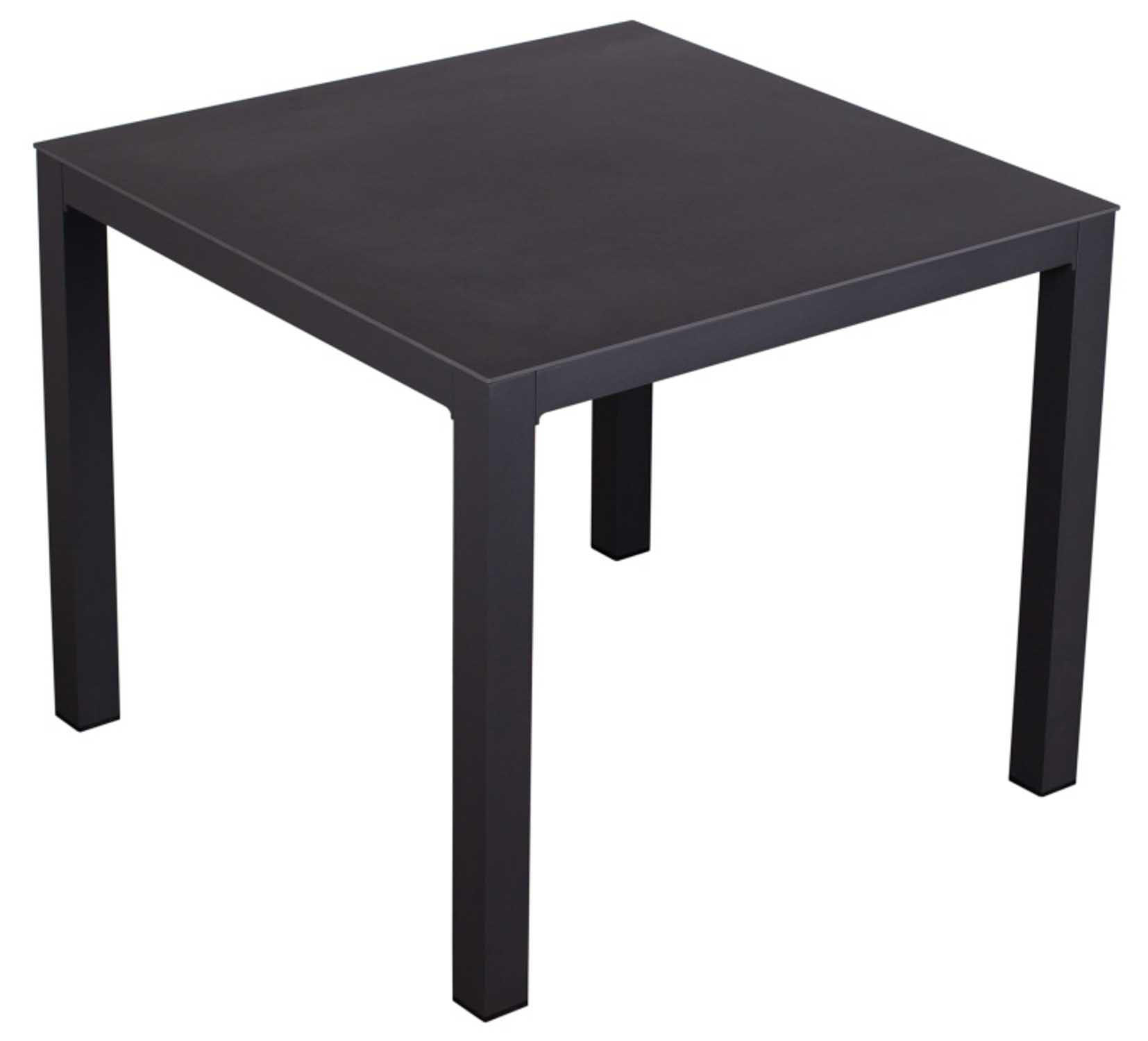 GARTENTISCH Tarifa 90 x 90 cm dark grey Aluminium - Schwarz, Metall (90/90/76cm) - Mr. Deko