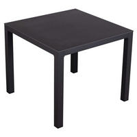 GARTENTISCH Tarifa 90 x 90 cm dark grey Aluminium - Schwarz, Metall (90/90/76cm) - Mr. Deko