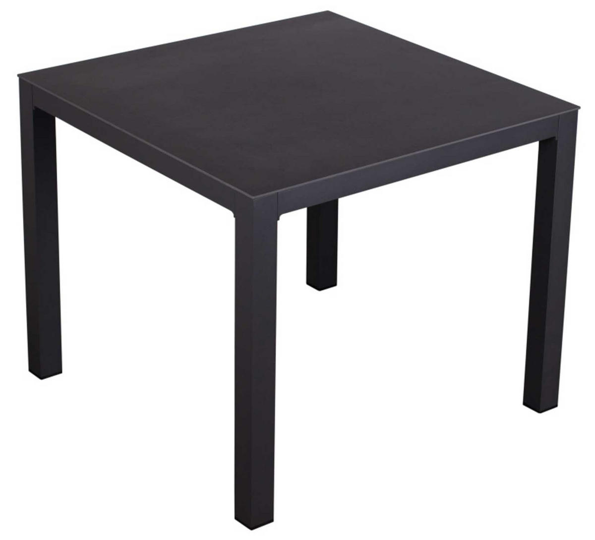 GARTENTISCH Tarifa 90 x 90 cm dark grey Aluminium - Schwarz, Metall (90/90/76cm) - Mr. Deko