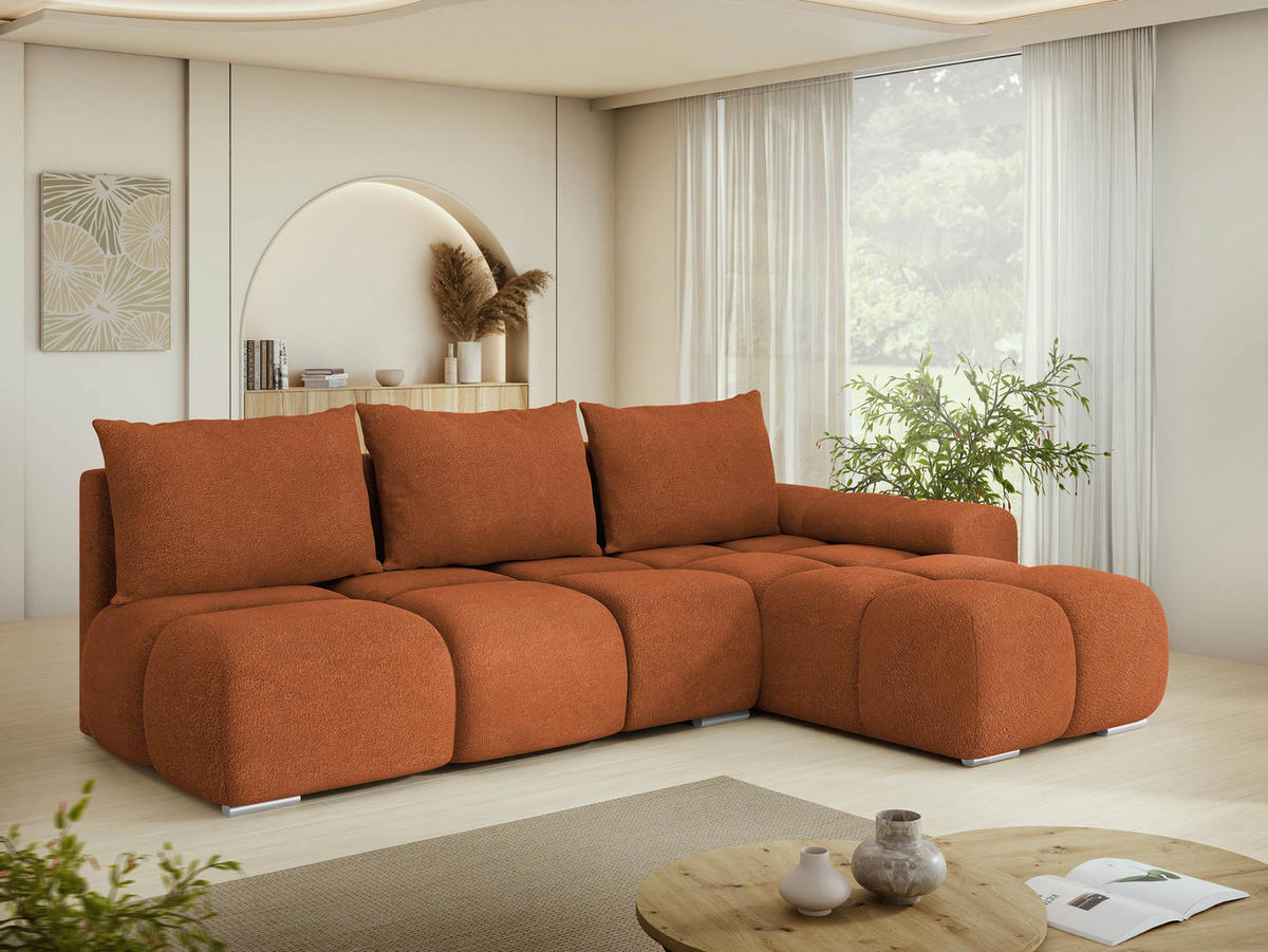 ECKSOFA Bestii, Seite: Rechts - Schwarz/Bronzefarben, Holz/Kunststoff (270/183cm) - MIRJAN24