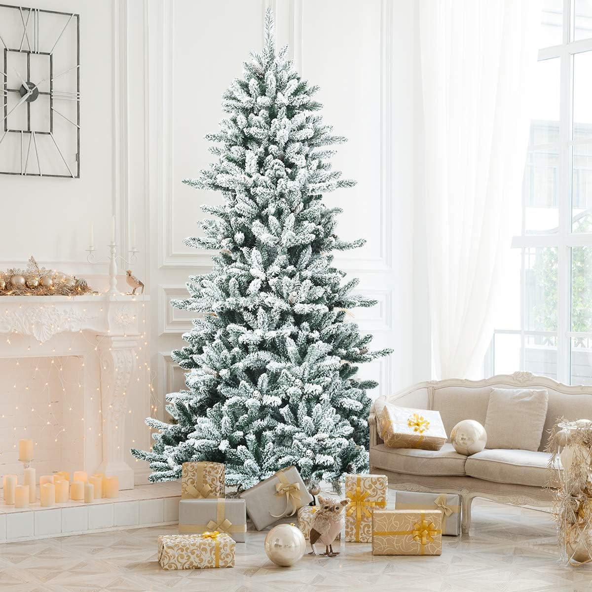 WEIHNACHTSBAUM 210CM Weiß - Weiß, Kunststoff (210cm) - COSTWAY