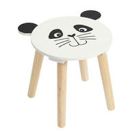 KINDERHOCKER aus Holz mit Tiermotiv Safari 28/28/27 cm - Weiß, Holzwerkstoff (28/27/28cm) - Home Styling Collection
